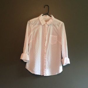 White and Pink button up blouse